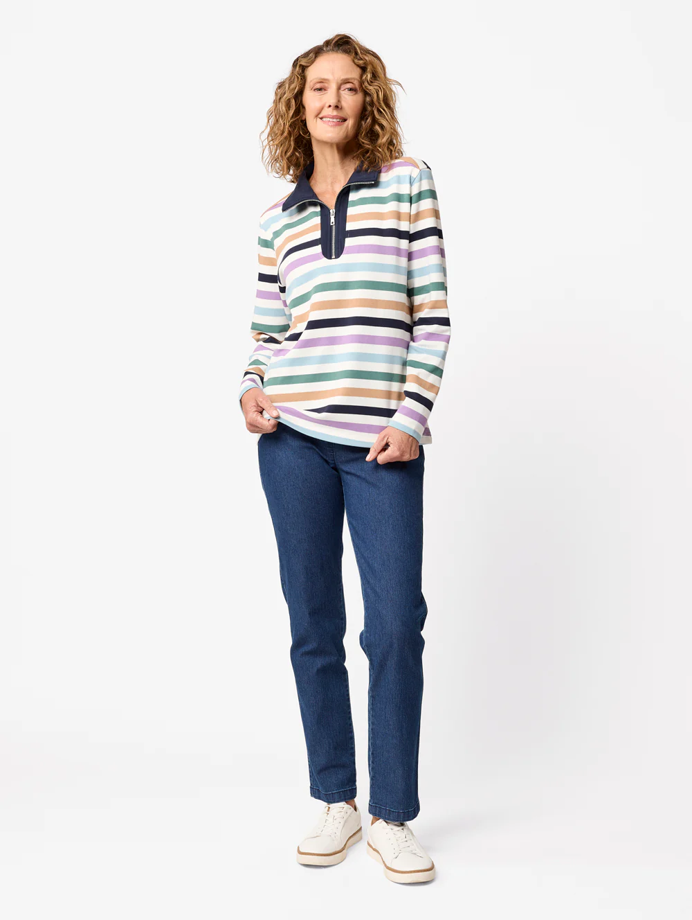 Gaelle Half Zip Top - Image 4